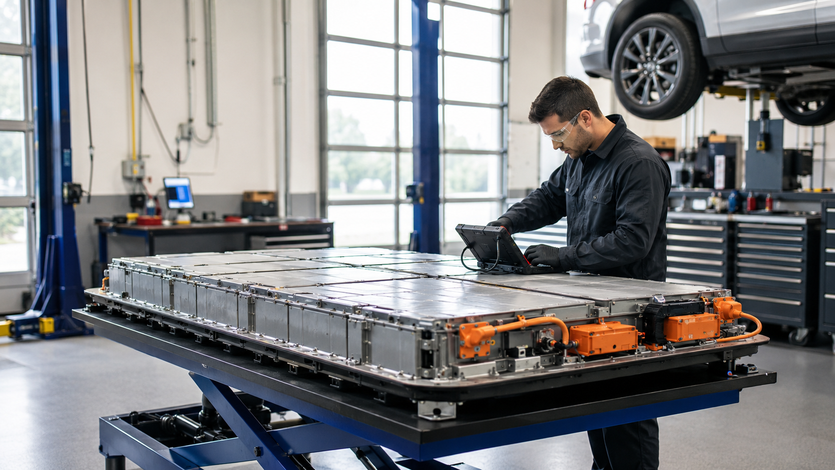 EV Battery Pack Diagnostic Inspection Electric car battery replacement cost diagnosis by a qualified EV technician